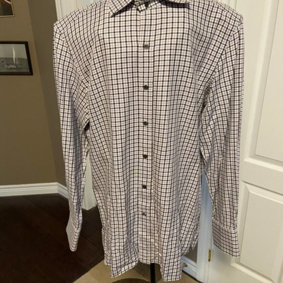Tom Ford 100% Cotton Blue/Purple Check Shirt in Size 43 GUC - Picture 2 of 9